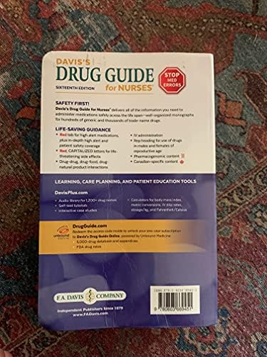 Davis's Drug Guide for Nurses by April Hazard Vallerand PhD RN FAAN