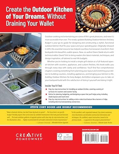 Building Outdoor Kitchens for Every Budget, 2nd Edition: DIY Instructions and Over 300 Photos for Attractive and Functional Kitchens No Matter Your Budget (Creative Homeowner) by Diane Slavik
