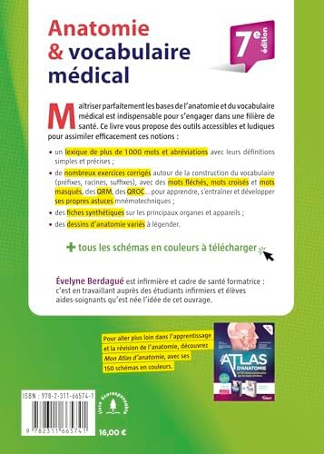 Anatomie et vocabulaire médical: Schémas - Lexique - Exercices by Evelyne Berdagué