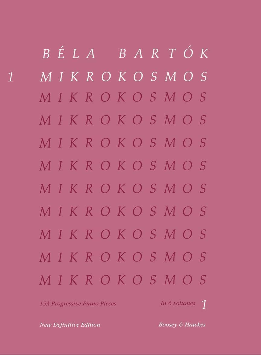 Mikrokosmos Volume 1 (Pink): Piano Solo - Piano Lessons Classic - Pink Piano Book with Music Theory and Exercises - Piano Sheet Music Book in English, French, German, and Hungarian by Bela Bartok