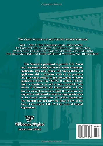 Manual of Patent Examining Procedure: 9th Ed. (Vol. 1): Original Ninth Edition (MPEP Original 9th Edition) by U.S. DEPARTMENT OF COMMERCE United States Patent and Trademark Office