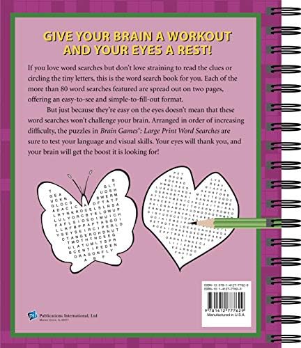 Brain Games - Word Searches - Large Print (Purple) by Publications International Ltd