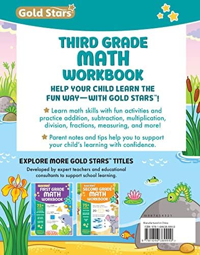 Third Grade Math Workbook Ages 8 to 9: 75+ Activities Multiplication & Division, Fractions, Area & Perimeter, Data, Math Facts, Word Problems, ... (Common Core) (English and Korean Edition) by Gold Stars