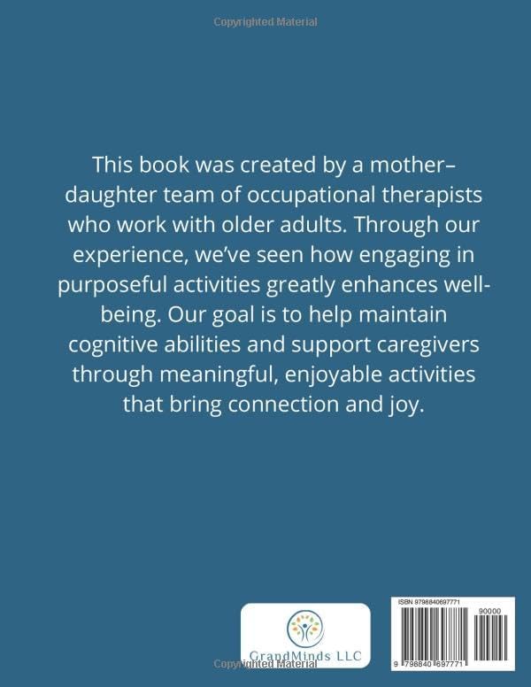 The Activity Book for Seniors: Easy Activities for Adults with Dementia, Alzheimer's or Cognitive Decline by GrandMinds LLC