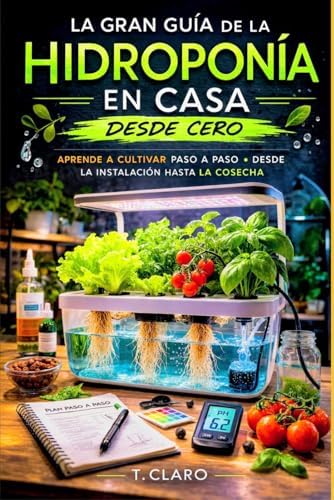 Gran guía de la hidroponía en casa desde cero: Aprende a cultivar paso a paso. Desde la instalación hasta la cosecha (Spanish Edition) by T. Claro