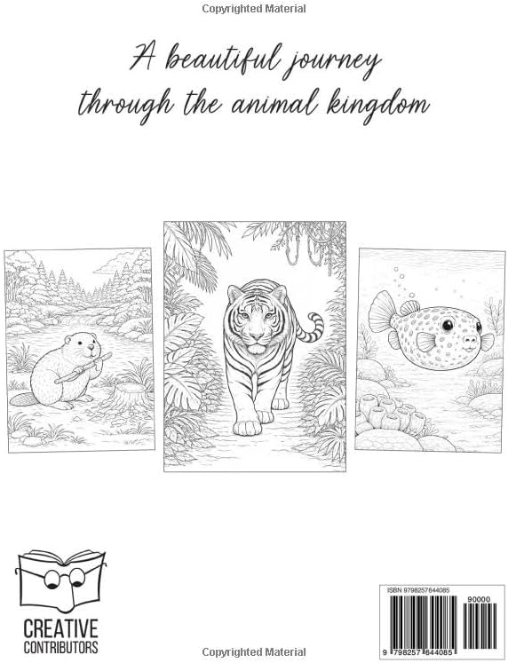 101 Animals Coloring Book: 101 Realistic Animals to Color for Adults, Teens & Kids with Lions, Tigers, Cats, Dogs, Fish, Birds & More (The Ultimate Coloring Books for Adults and Teens) by Creative Contributors