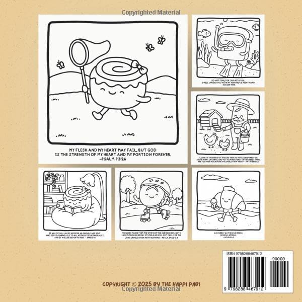 Our Daily Bread: Coloring Book Devotional for Kids, Teens, and Adults for Relaxation with a Bible Verse On Every Page - Featuring Fun Bread Characters - Bold & Easy by The Happi Pabi