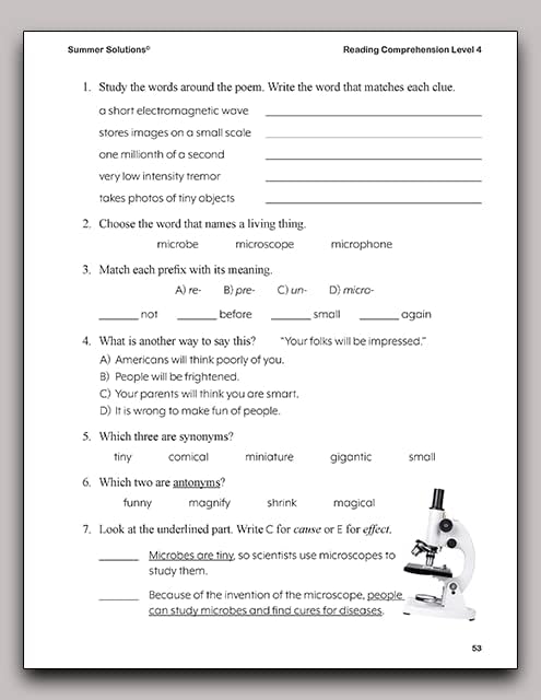 Summer Solutions Reading Comprehension Level 4 by SUMMER SOLUTIONS. MINUTES A DAY - MASTERY FOR A LIFETIME!