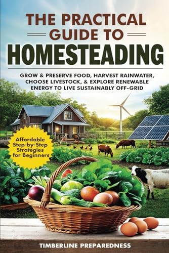 The Practical Guide to Homesteading: Affordable Step-by-Step Strategies for Beginners—Grow & Preserve Food, Harvest Rainwater, Choose Livestock, Explore Renewable Energy, & Live Sustainably Off-Grid by Timberline Preparedness