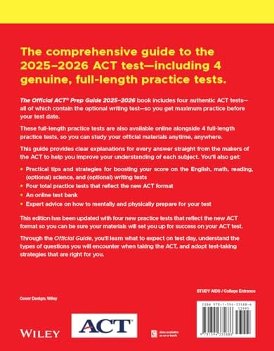 The Official ACT Prep Guide 2025 - 2026: Book + Online Course by ACT