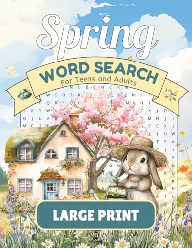Fresh Blooms, Spring Word Search Book for Adults and Teens – Large Print: Relaxing and Fun Spring Word Search Puzzles in Large Print – Colourful Nature Activities with Blossoms, Birds, and More! by Pixel Punk Studio
