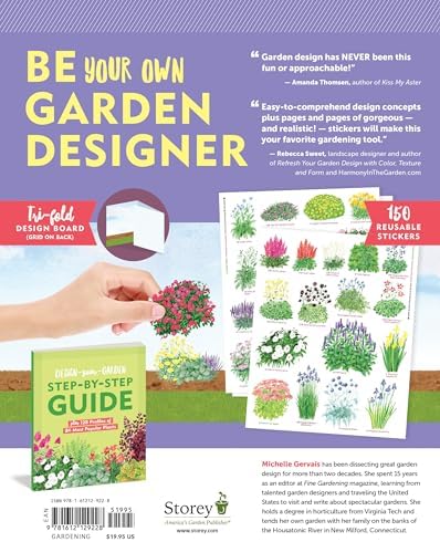 Design-Your-Garden Toolkit: Visualize the Perfect Plant Combinations for Your Yard; Step-by-Step Guide with Profiles of 128 Popular Plants, Reusable Cling Stickers, and Fold-Out Design Board by Michelle Gervais