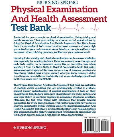 Physical Examination, History Taking & Health Assessment Test Bank: Pass Your Exam with Flying Colors by Nursing Spring