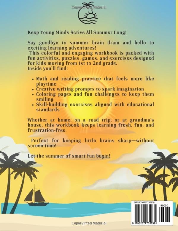 1st to 2nd grade summer workbook: Fun & Educational Workbook for Summer Learning | Grade 1 to 2 Transition Skills Practice by sandra yegres