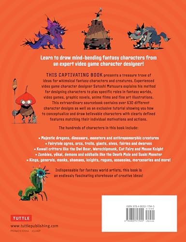 Fantasy Characters & Creatures: An Artist's Sourcebook: Whimsical Beasts, Anthropomorphic Monsters and More! (With over 600 illustrations) by Satoshi Matsuura