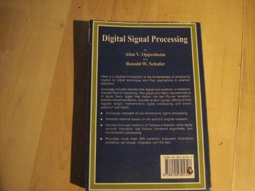 Digital Signal Processing [Paperback] [Jan 01, 1988] OPPENHEIM & SCHAFER by and-ronald-w-schafer-alan-v-oppenheim