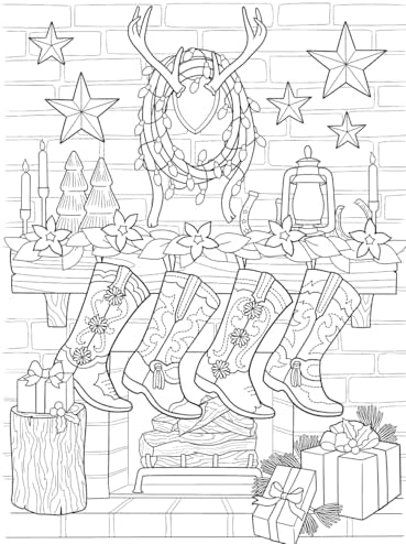 Creative Haven Country Western Christmas Coloring Book (Adult Coloring Books: Christmas) by Jessica Mazurkiewicz