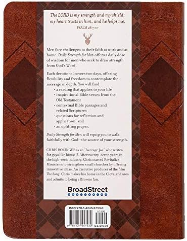 Daily Strength for Men: A 365-Day Devotional (Faux Leather) – Inspirational Words of Wisdom for Men Who Seek to Draw Strength from God’s Word, Great Gift for Men, Father’s Day, Birthdays, and More by Chris Bolinger