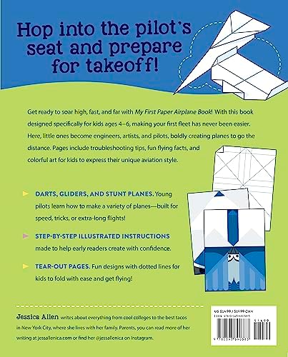 My First Paper Airplane Book: Fun Designs and Easy Tear-Out Pages for Kids! by Jessica Allen