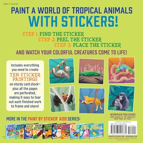 Paint by Sticker Kids (Official): Rainforest Animals by Workman Publishing