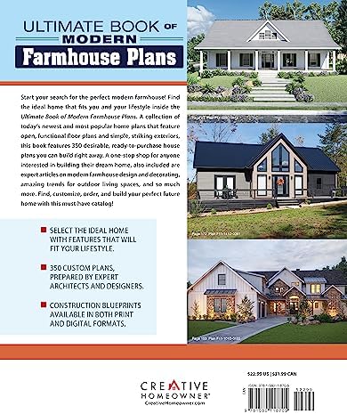 Ultimate Book of Modern Farmhouse Plans: 350 Illustrated Designs (Creative Homeowner) Catalog of Home Plans, plus Guidance on Modern Decorating, Functional Rooms, Outdoor Living, Kitchens, and More by Design America Inc.