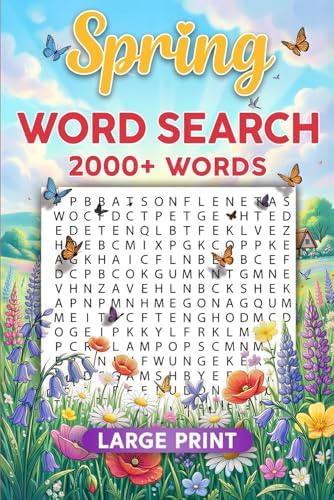 Spring Word Search Book for Adults Large Print: A Fun & Relaxing Spring Themed Word Find Puzzles | Big Print Puzzles for Adults & Seniors with Solutions (Large Print Word Search Books) by Kacs Services
