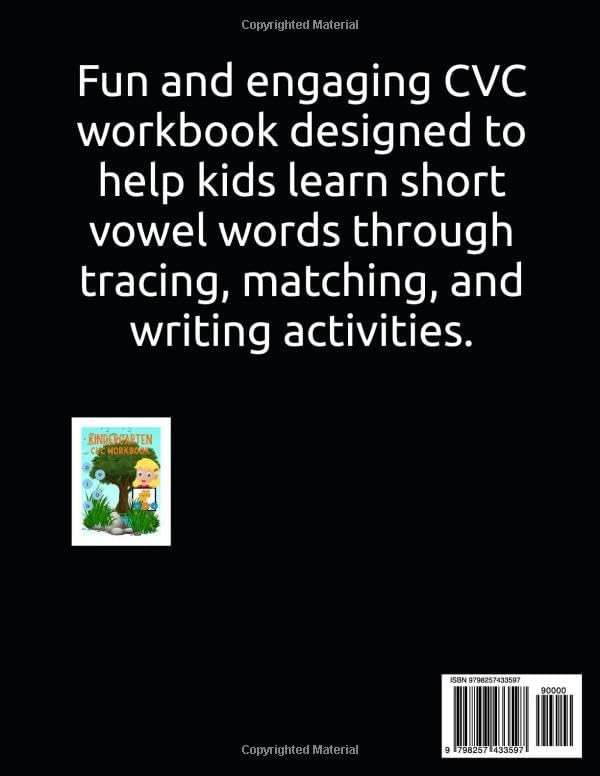 CVC Words Workbook for Kids Ages 3-5: Kindergarten Phonics Book with Short Vowel Practice, Tracing, Writing, Matching & Fun Learning Activities for ... Practice with Tracing, Matching & Writing by RIYA PV
