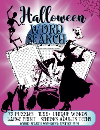 Halloween Word Search Large Print Puzzle Book: 72 Spookily Themed Puzzles - 1500+ Unique Words - For Seniors, Adults and Teens: Fun Frightening Word ... Relief & Relaxation (Word Search Wonders) by Word Search Wonders