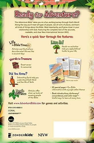 NIV, Adventure Bible, Leathersoft, Coral, Full Color by Zondervan