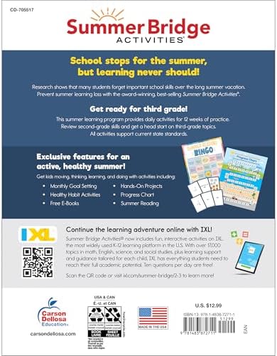 Summer Bridge Activities 2nd to 3rd Grade Workbooks, Activity Book With Math, Language Arts, Reading Comprehension, Science, Social Studies, Writing, Fitness, Flash Cards, Stickers and More by Summer Bridge Activities