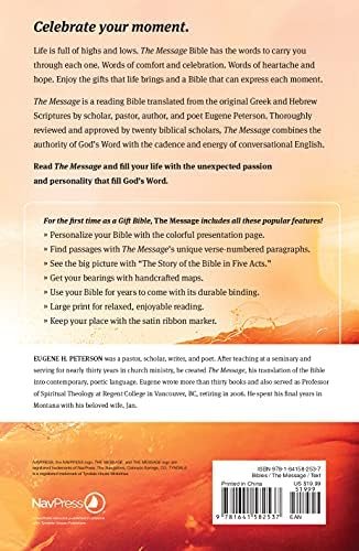 The Message Deluxe Gift Bible, Large Print (Leather-Look, Midnight Journey): The Bible in Contemporary Language by Eugene H. Peterson