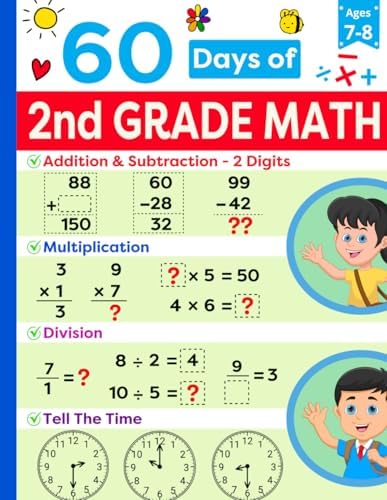 2nd Grade Summer Bridge Math Workbook Ages 7-8: Summer Workbook For Grade 2 Featuring Addition, Subtraction, Multiplication, Division & More | Summer ... Kids (Math Ninjas - Children Math Essentials) by Math Ninjas