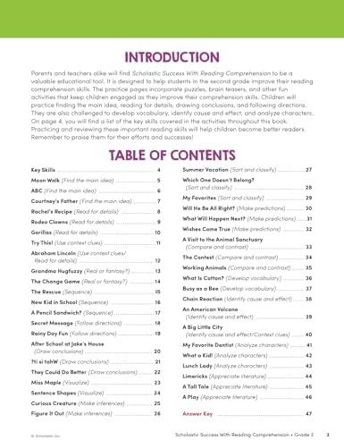 Scholastic Success with Reading Comprehension Grade 2 Workbook by Scholastic Teaching Resources