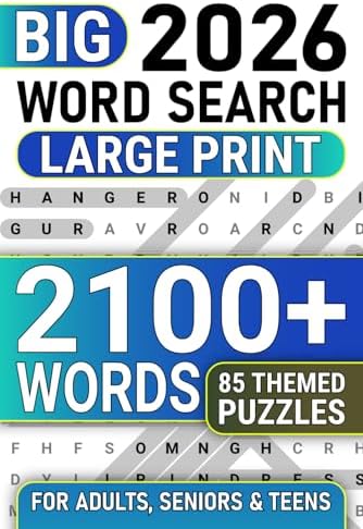 Big Book Of Word Search Puzzles For Adults: Large Print 2100+ Words, 85 Themed Wordfind Puzzles For Seniors & Adults, Anti Eye Strain, Fun Wordsearch To Keep Brain Busy by PurePuzzle Press