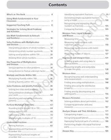 Evan-Moor Math Fundamentals Workbook, Teacher Reproducibles, 224 Pages, Grade 3 by Evan-Moor Educational Publishers
