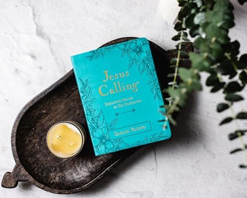 Jesus Calling, Large Text Teal Leathersoft, with Full Scriptures: Enjoying Peace in His Presence (A 365-Day Devotional) by Sarah Young