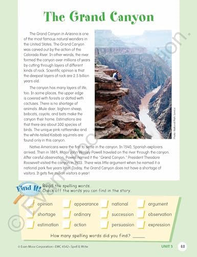 Evan-Moor Skill Sharpeners Spell and Write Workbook, Grade 6, 144 Spelling Words, Test Prep, Synonyms, Antonyms, Grammar, Punctuation, Adjectives, Creative Writing, Vocabulary, Activities, Homeschool by Evan-Moor Educational Publishers