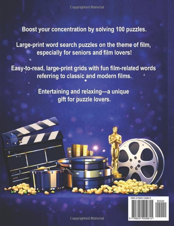 Movie Word Search for Seniors Vol. 4: Large Print Movie Puzzle Book | 100 Fun Word Search Brain Games for Adults and Seniors by Thomas Schneider
