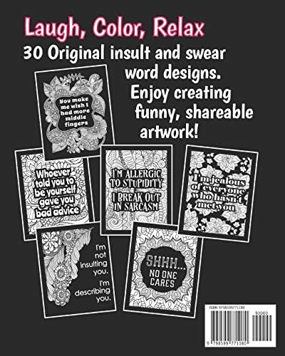 Dear Asshole: Sarcastic Insult and Swear Word Coloring Book, Midnight Edition: Funny Snarky Colouring Page Comebacks and Put Downs for Dealing with ... Frames (Swear Word Coloring Books for Women) by Sassy Quotes Press