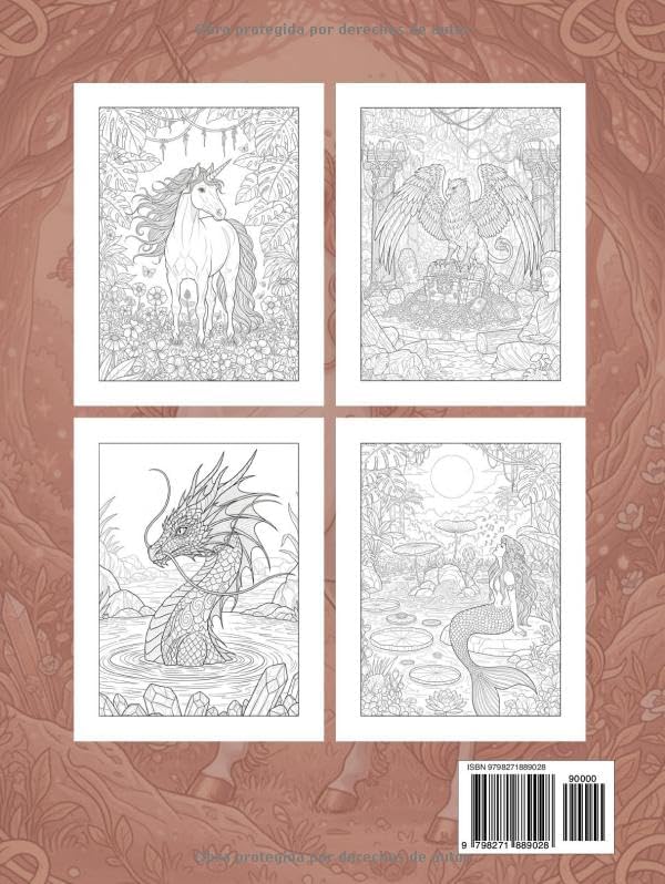 Magical Creatures Coloring Book: Moonlit Fantasia Series (Spanish Edition) by Selene Faye