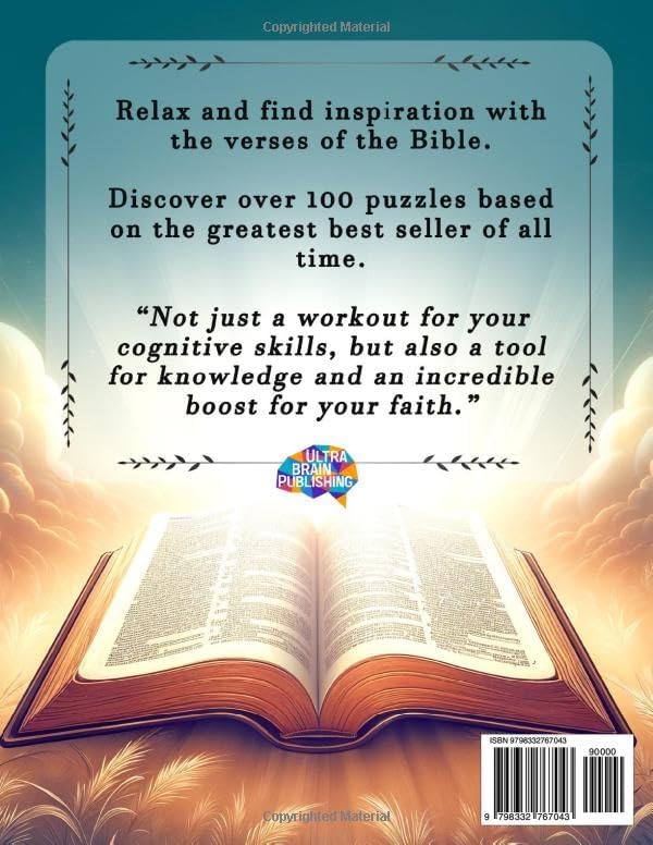 Bible Word Search for Adults Large Print: 3000 Words in 100 Unique, Inspirational Puzzles for Adults & Seniors by UltraBrain Publishing