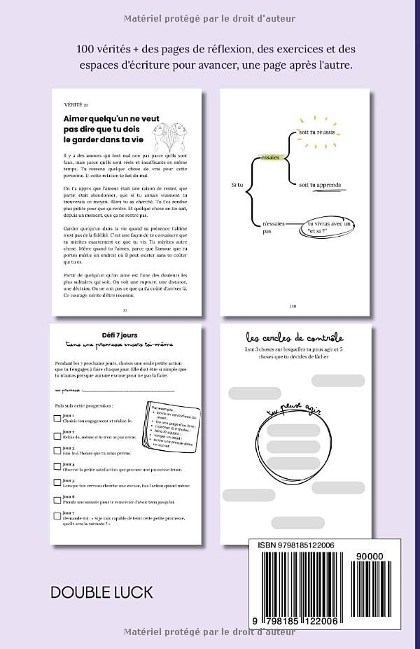 Les mots qu'il fallait entendre: 100 vérités pour t'aimer davantage, guérir de tes blessures, retrouver confiance en toi et avancer avec sérénité. ... avec pages à compléter. (French Edition) by Double Luck