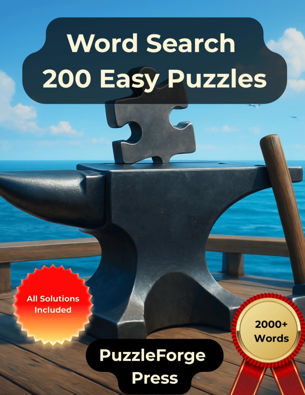 Word Search – 200 Easy Puzzles: Large Print for Adults and Seniors | 2000+ Words | 2 Puzzles Per Page | Solutions Included | Relaxing Puzzle Fun and a ... Print Relaxing Puzzles for Brain Training) by PuzzleForge™ Press