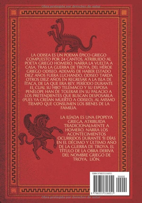 Poemas épicos de Homero: La Odisea y La Ilíada. (Edición completa anotada e ilustrada) (Spanish Edition) by HOMERO