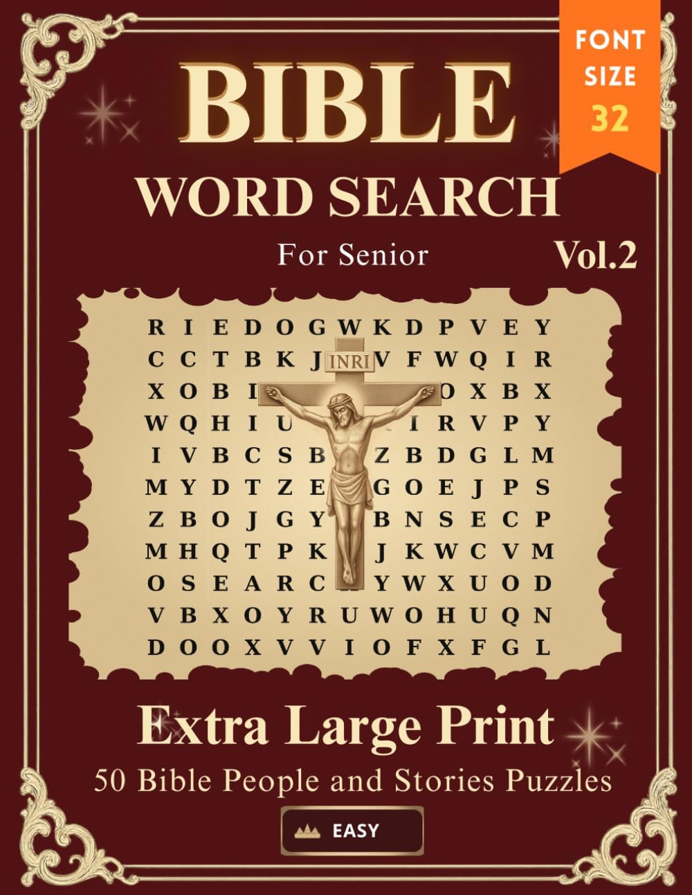 Extra Large Print Bible Word Search for Seniors: Volume 2: Bible People and Stories Puzzle — Senior-Friendly Extra Large Print, Easy to Start by Riley North