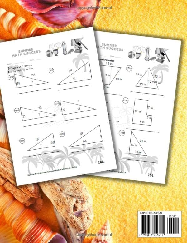 Summer Math Success: Summer Math Workbook 7-8: 180 Worksheets of Pre Algebra, Geometry, Pythagorean Theorem and More by All Seasons Math