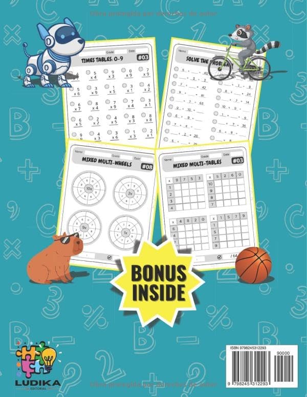 Times Tables: Math Workbook with Fun Times Tables Exercises for Children Ages 6–9 Multiplication Practice for School, Summer Vacation & Homeschooling ... by Playing: Math for Kids) (Spanish Edition) by Ludika Editorial
