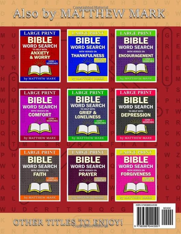 Large Print Bible Word Search – with Verses on Hope and Healing by Matthew Mark
