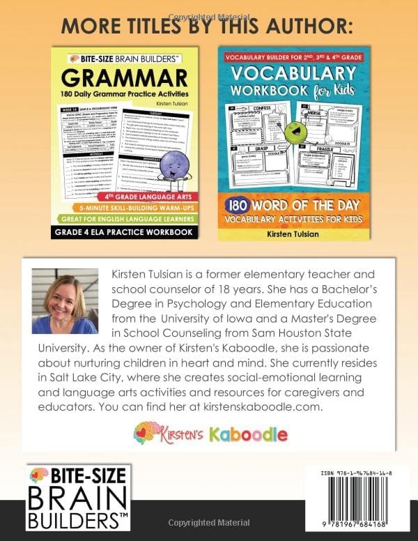 180 Daily Grammar Practice Activities: 3rd Grade English Language Arts Lessons and Skill-Building Warm-Ups (Bite-Size Brain Builders Workbooks) by Kirsten Tulsian