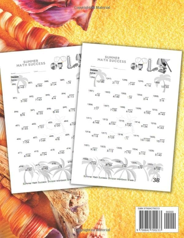 Summer Math Success: Division Workbook Grade 2: Division Workbook for Kids Ages 7-8: (Answer Key Included) by All Seasons Math